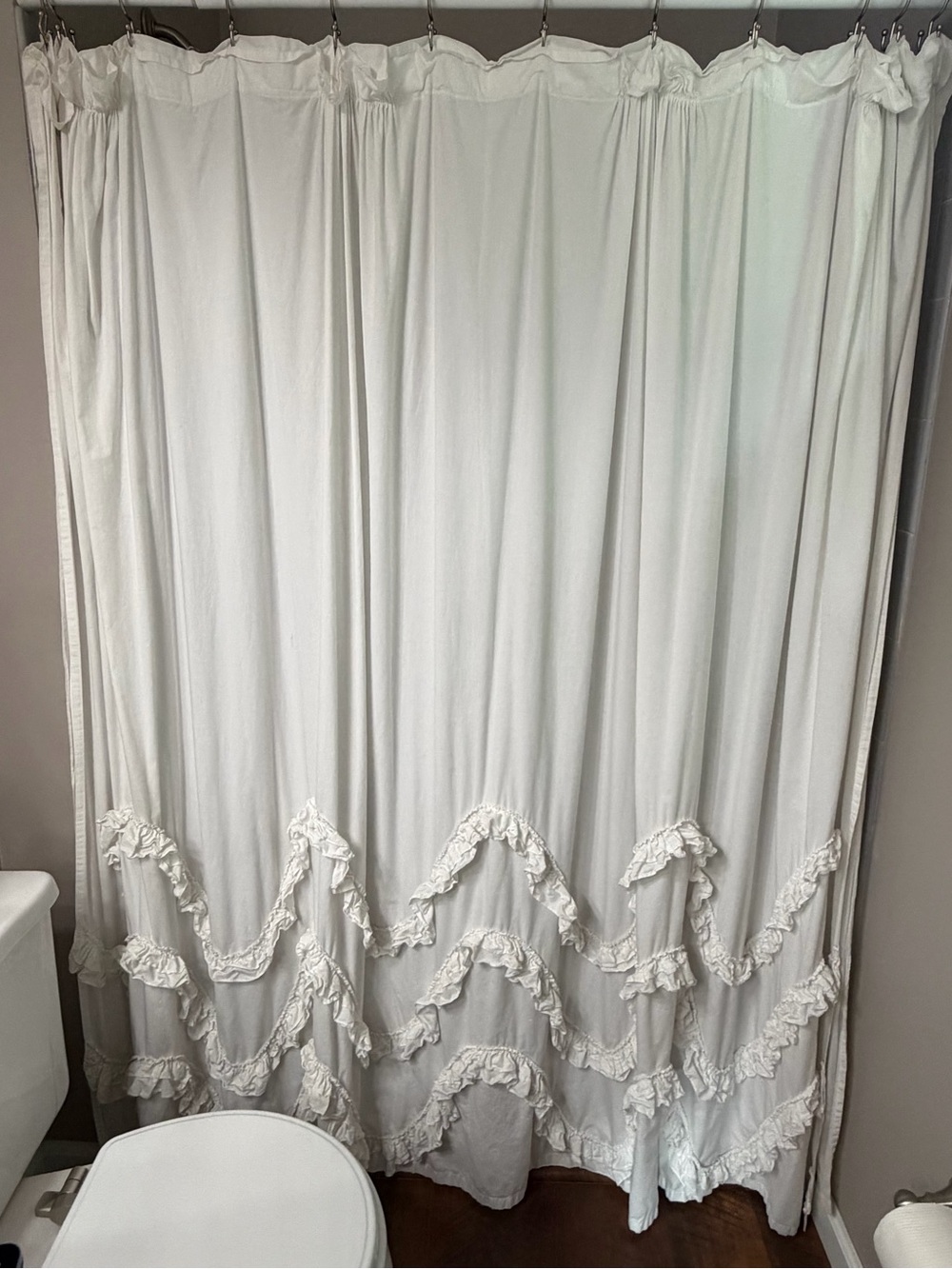 Waves of Ruffles shower curtain by Anthropologie